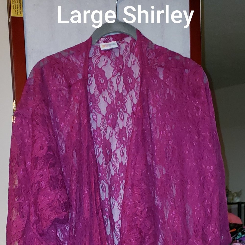 NWT Wine Lace Lularoe Shirley Kimono Large